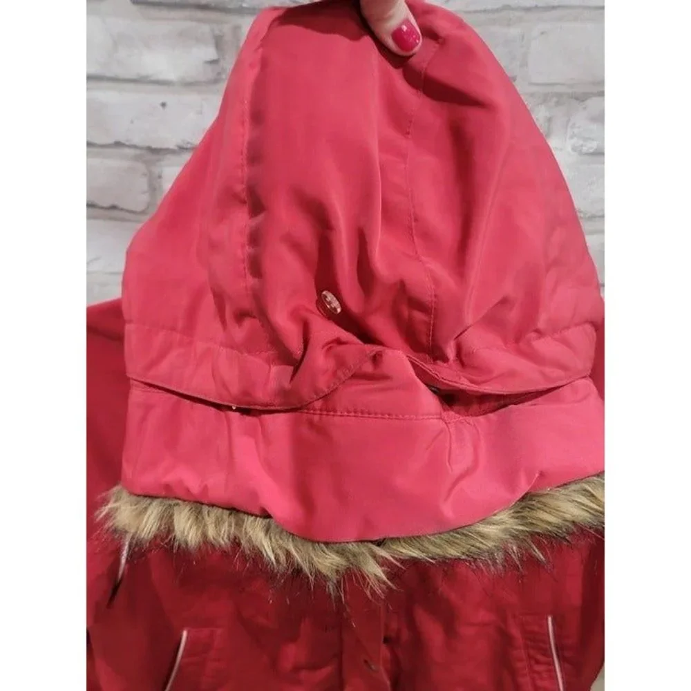 Columbia Size 10/12 Girls Pink Waterproof Insulated Hooded Puffer‎ Jacket